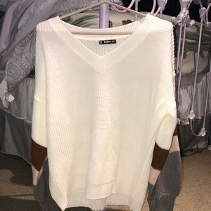 white sweater